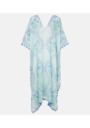 Juliet Dunn Printed cotton beach cover-up