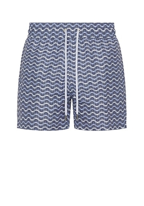 Frescobol Carioca Rio Swim Short in Chambray Blue & Charcoal Blue - Blue. Size S (also in ).