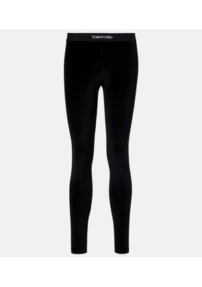 Tom Ford Logo velour leggings