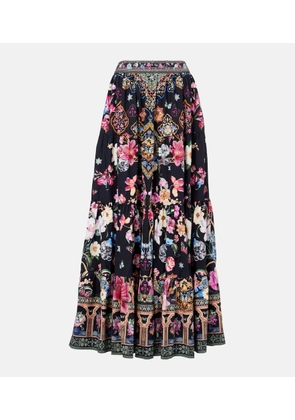Camilla Crystal-embellished poplin maxi skirt