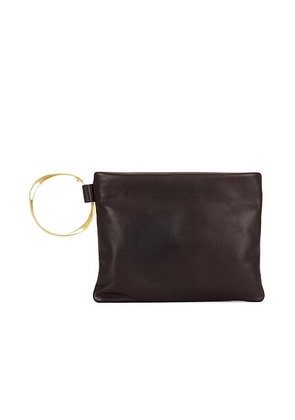 the row The Row Square Bracelet Clutch in Dark Aniline ANG - Chocolate. Size all.