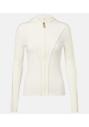 Victoria Beckham Wool-blend jersey zip-up hoodie