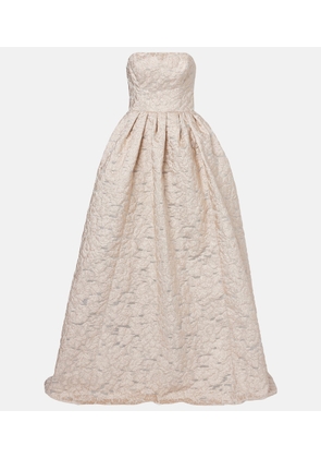 Carolina Herrera Strapless fil coupe gown