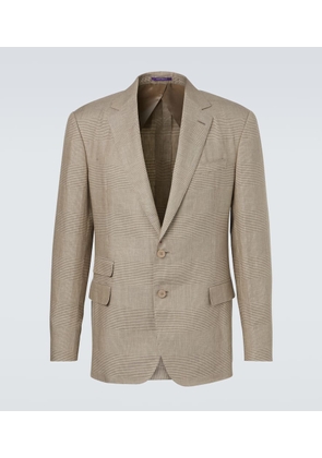 Ralph Lauren Purple Label Checked linen and silk blazer