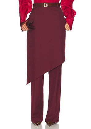 Helsa Trouser With Attached Skirt in Zinfandel - Burgundy. Size M (also in ).