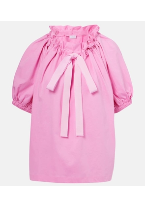 Patou Bow-detail cotton jersey top