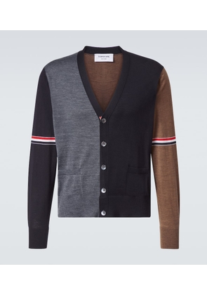 Thom Browne Colorblocked virgin wool cardigan