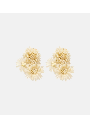 Oscar de la Renta Pompom beaded clip-on earrings