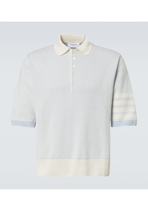 Thom Browne 4-Bar linen and cotton polo shirt
