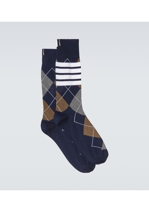Thom Browne Printed cotton-blend socks
