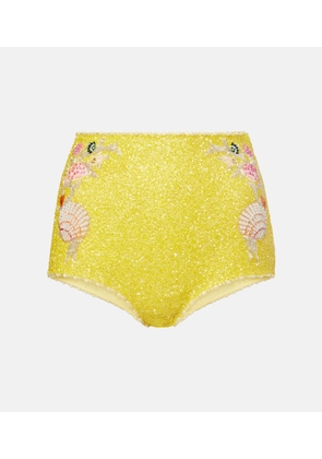 Clio Peppiatt Marina embellished high-rise micro shorts