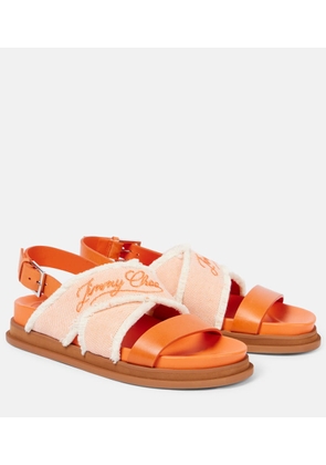 Jimmy Choo Joa canvas and leather sandals