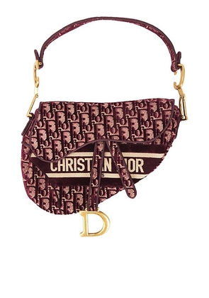 dior Dior Oblique Embroidered Velvet Saddle Bag in Red - Red. Size all.