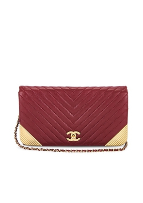 chanel Chanel Calfskin Wallet On Chain in Red - Red. Size all.