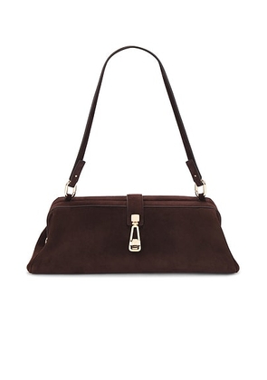Gabriela Hearst Baguette Clutch in Dark Brown - Brown. Size all.