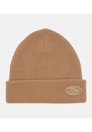 Gucci Horsebit ribbed-knit wool beanie