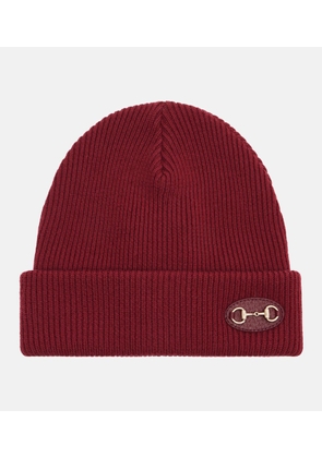Gucci Horsebit ribbed-knit wool beanie