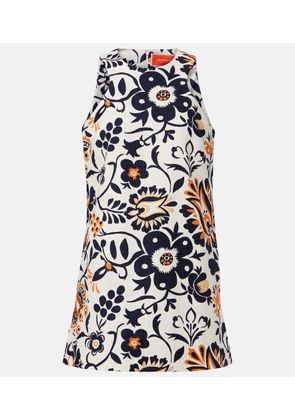 La DoubleJ Racer printed cotton poplin minidress