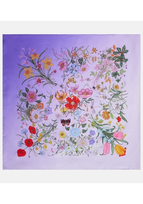 Gucci Floral silk twill scarf