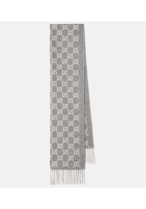 Gucci GG fringed cashmere scarf