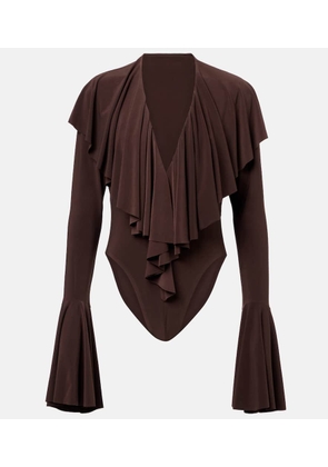 Norma Kamali Ruffled jersey bodysuit