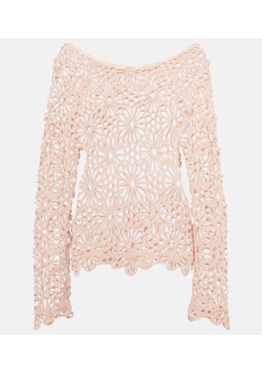 Norma Kamali Crochet cotton-blend top
