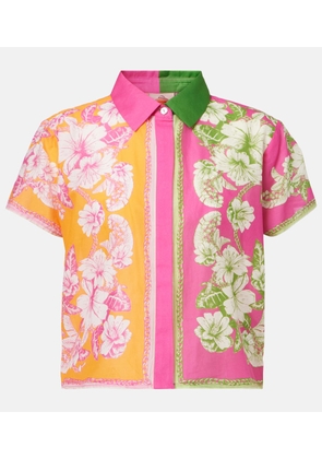 Farm Rio Mixed Scarves Floral Elegance cotton shirt