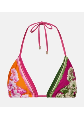 Farm Rio Colorblocked floral bikini top
