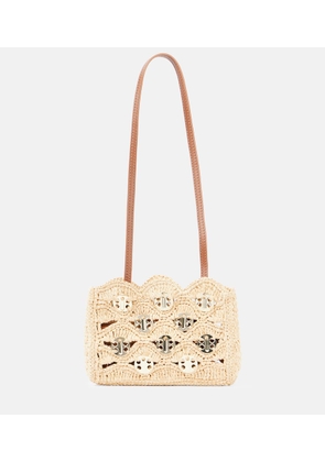 Rabanne 1969 Nano raffia shoulder bag