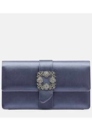Manolo Blahnik Capri embellished satin clutch