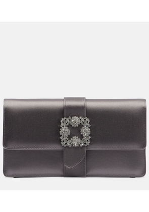 Manolo Blahnik Capri embellished satin clutch
