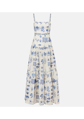 Agua by Agua Bendita Lima printed linen maxi dress