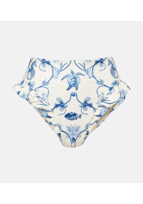 Agua by Agua Bendita Jengibre printed ruffled bikini bottoms