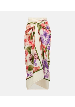 Agua by Agua Bendita Floral cotton and silk beach cover-up