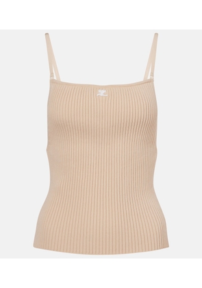 Courreges Logo ribbed-knit tank top