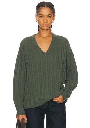 Jenni Kayne Nell V-Neck Sweater in Pine - Dark Green. Size S (also in ).