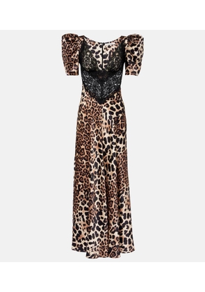 Rodarte Leopard-print silk satin maxi dress