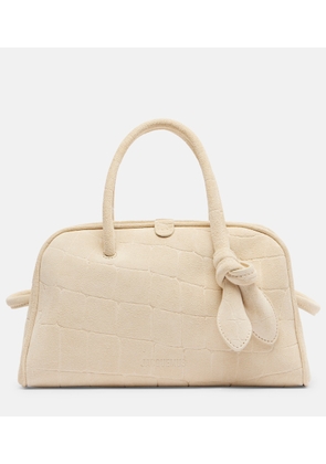 Jacquemus Turismo Small croc-effect suede tote bag