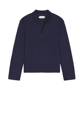 Honor The Gift Long Sleeve Knit Polo in Navy - Navy. Size XL/1X (also in XXL/2X).