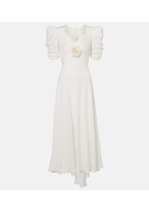 Rodarte Floral-applique silk crepe gown