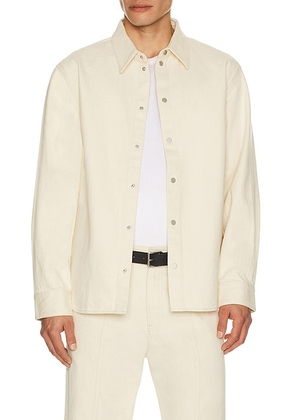 Helmut Lang Denim Shirt in Ecru - Ivory. Size M (also in S, XL/1X, XXL/2X).