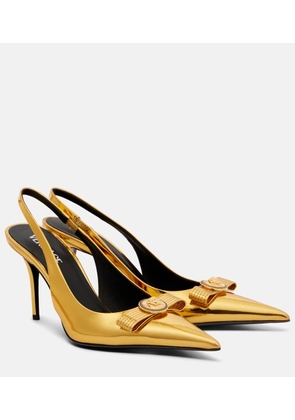 Versace Gianni Ribbon 85 leather slingback pumps