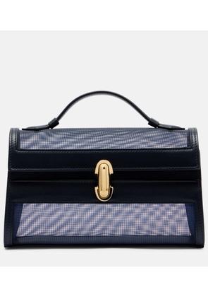 Savette Symmetry leather-trimmed mesh tote bag