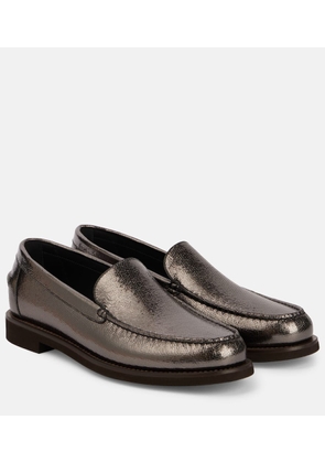 Brunello Cucinelli Metallic leather loafers