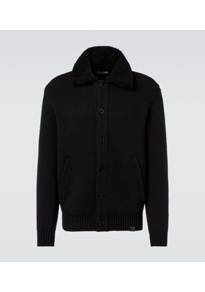 Tom Ford Shearling-trimmed cashmere cardigan