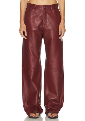 Haikure Bonnie Leather Pant in Cherry - Burgundy. Size 24 (also in ).