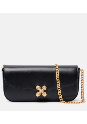 McQueen Skull Flower leather shoulder bag