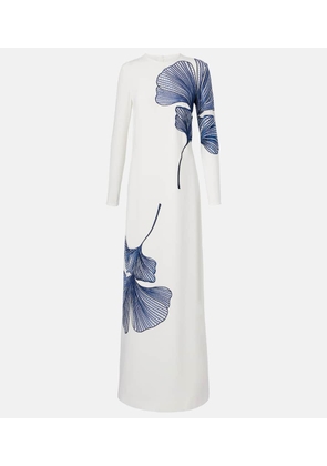 Costarellos Austie embroidered crepe gown