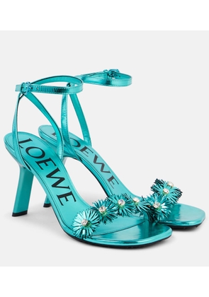 Loewe Paula's Ibiza Petal Flower leather sandals