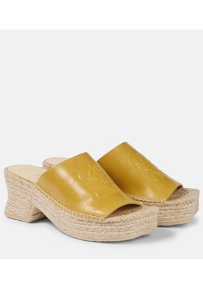 Loewe Petal Anagram leather espadrille wedges